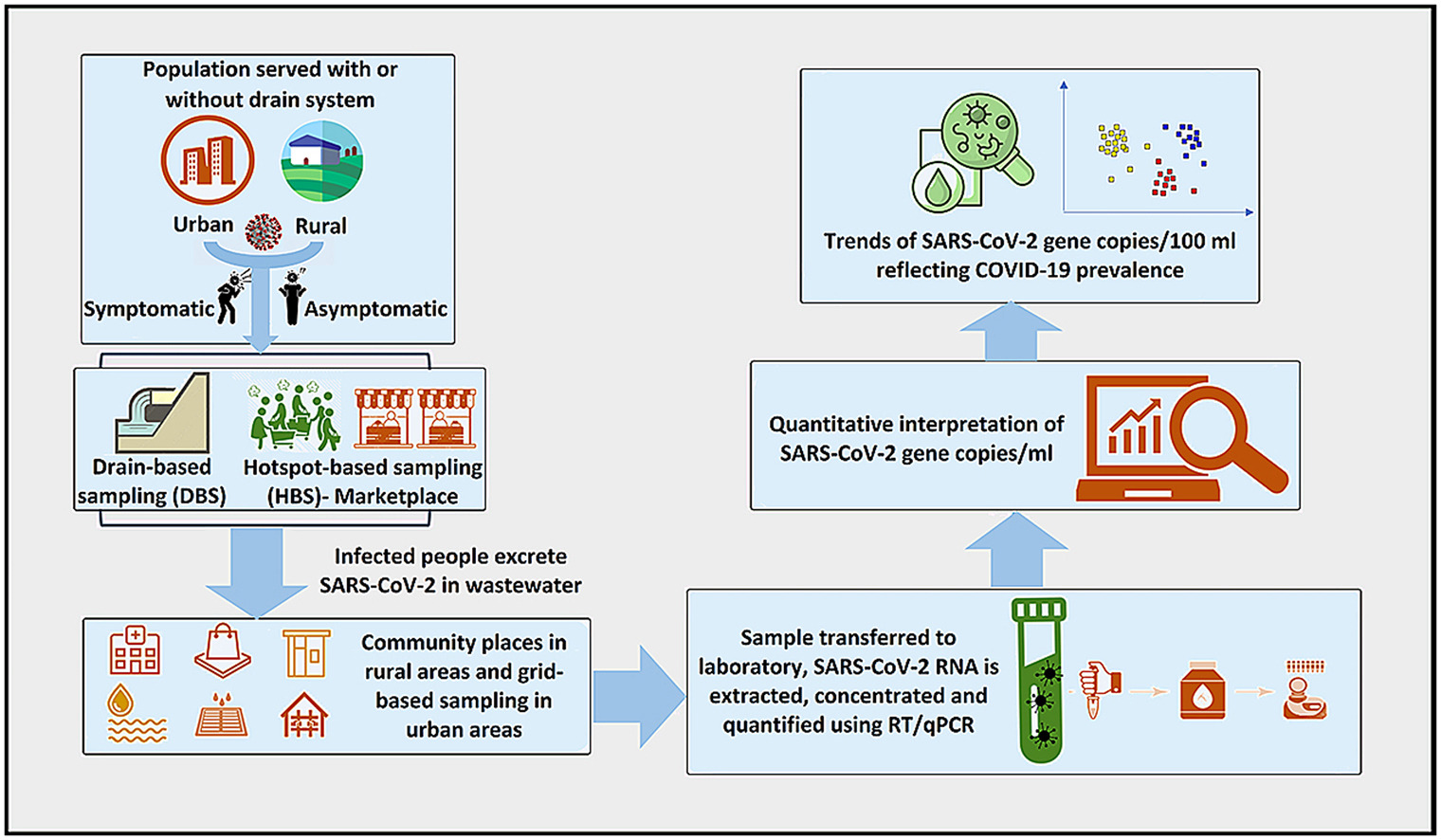 The flowchart of wastewater based surveillance